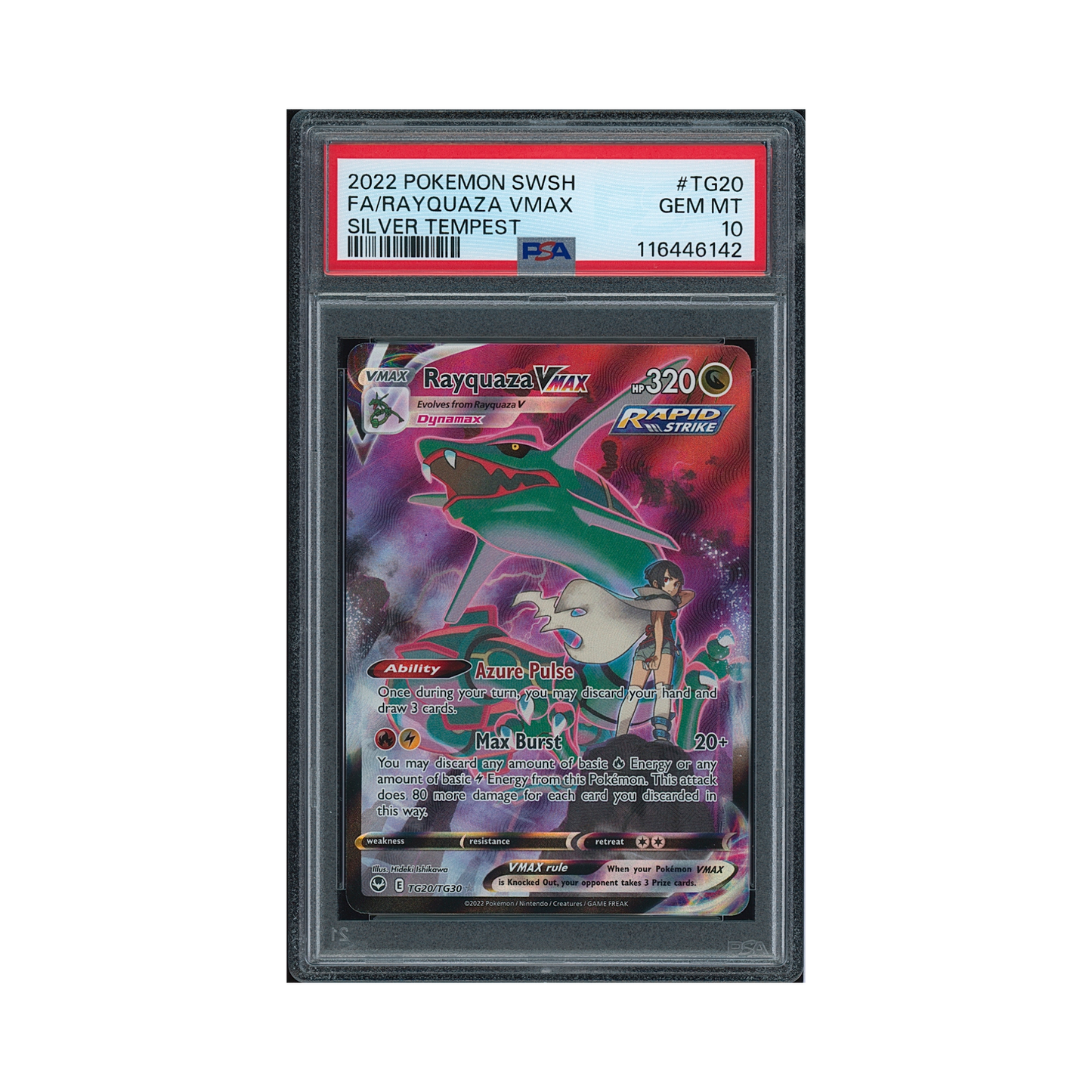 2022 Pokémon Sword & Shield Silver Tempest Rayquaza VMAX #TG20 PSA 10
