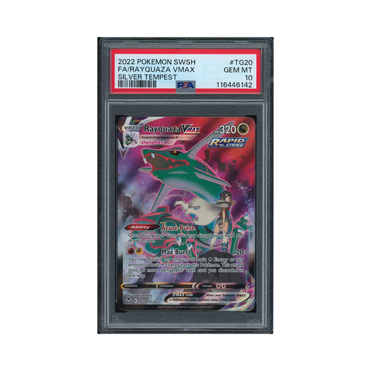 2022 Pokémon Sword & Shield Silver Tempest Rayquaza VMAX #TG20 PSA 10