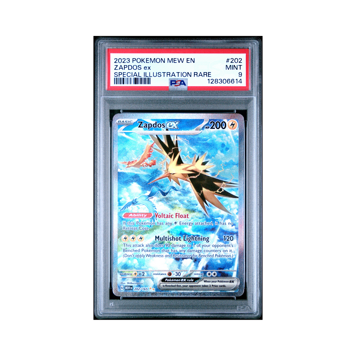 2023 Pokemon 151 Zapdos EX #202 PSA 9