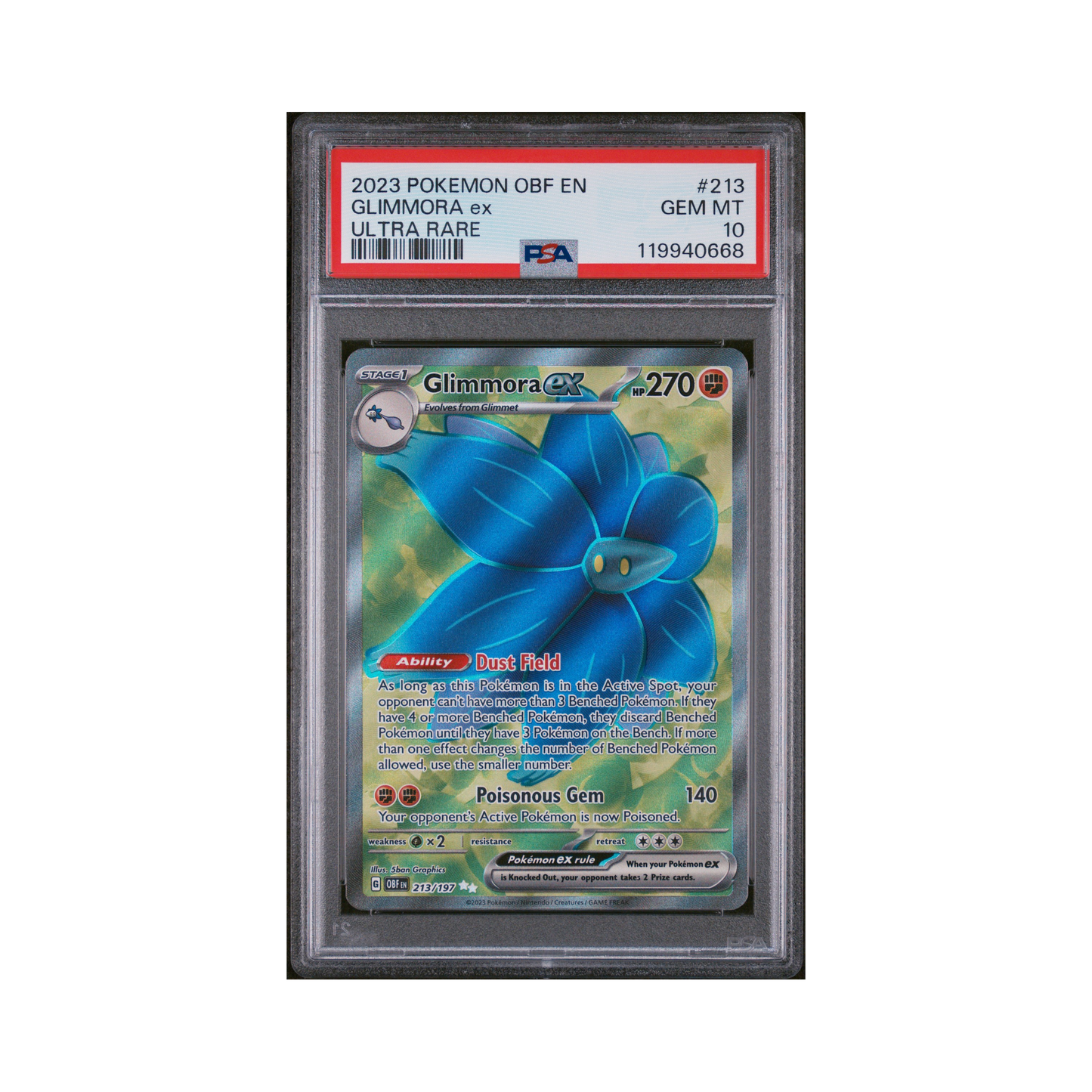 2023 Pokémon Obsidian Flames Glimmora EX #213 PSA 10