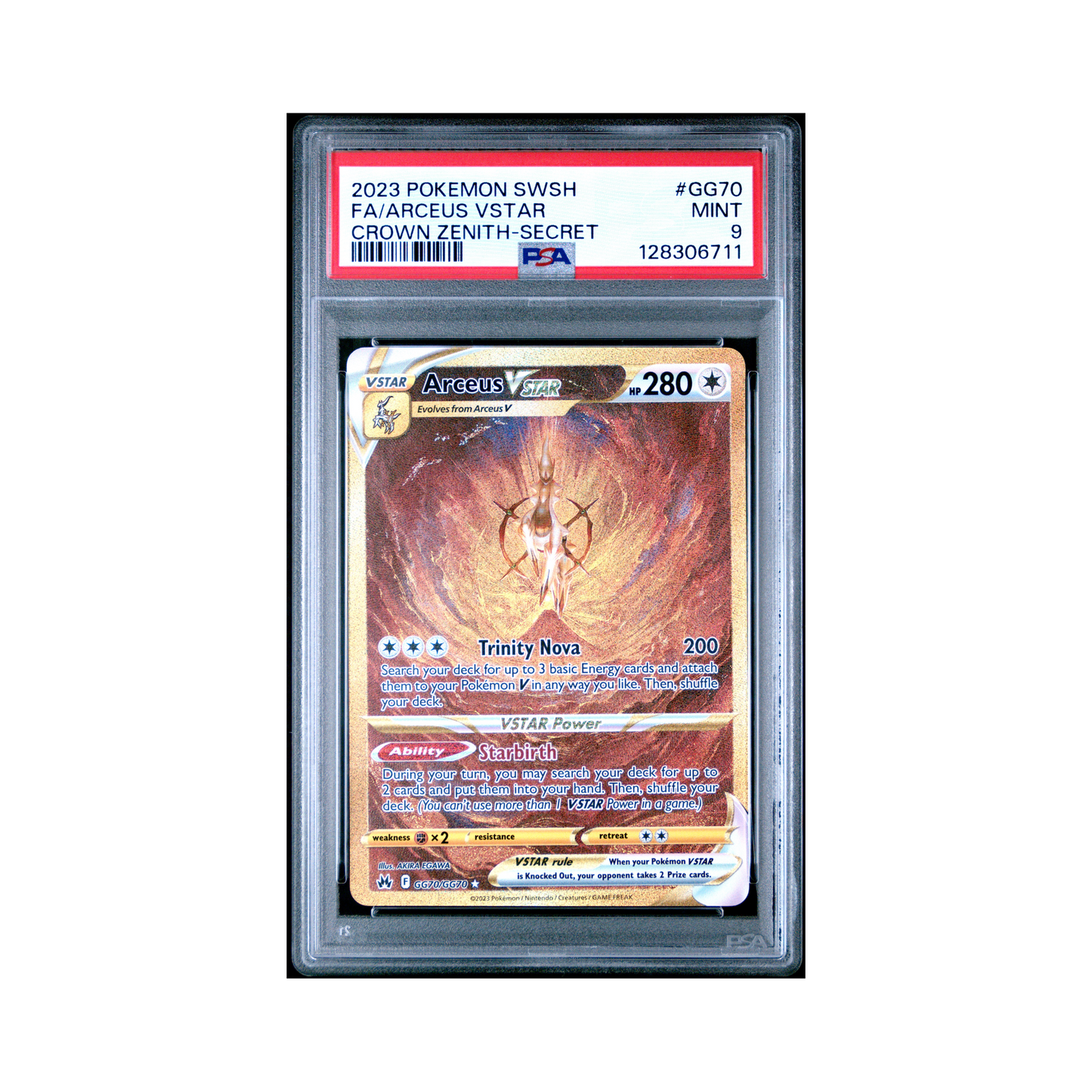 2023 Pokemon Sword And Shield Crown Zenith Arceus VSTAR #GG70 PSA 9
