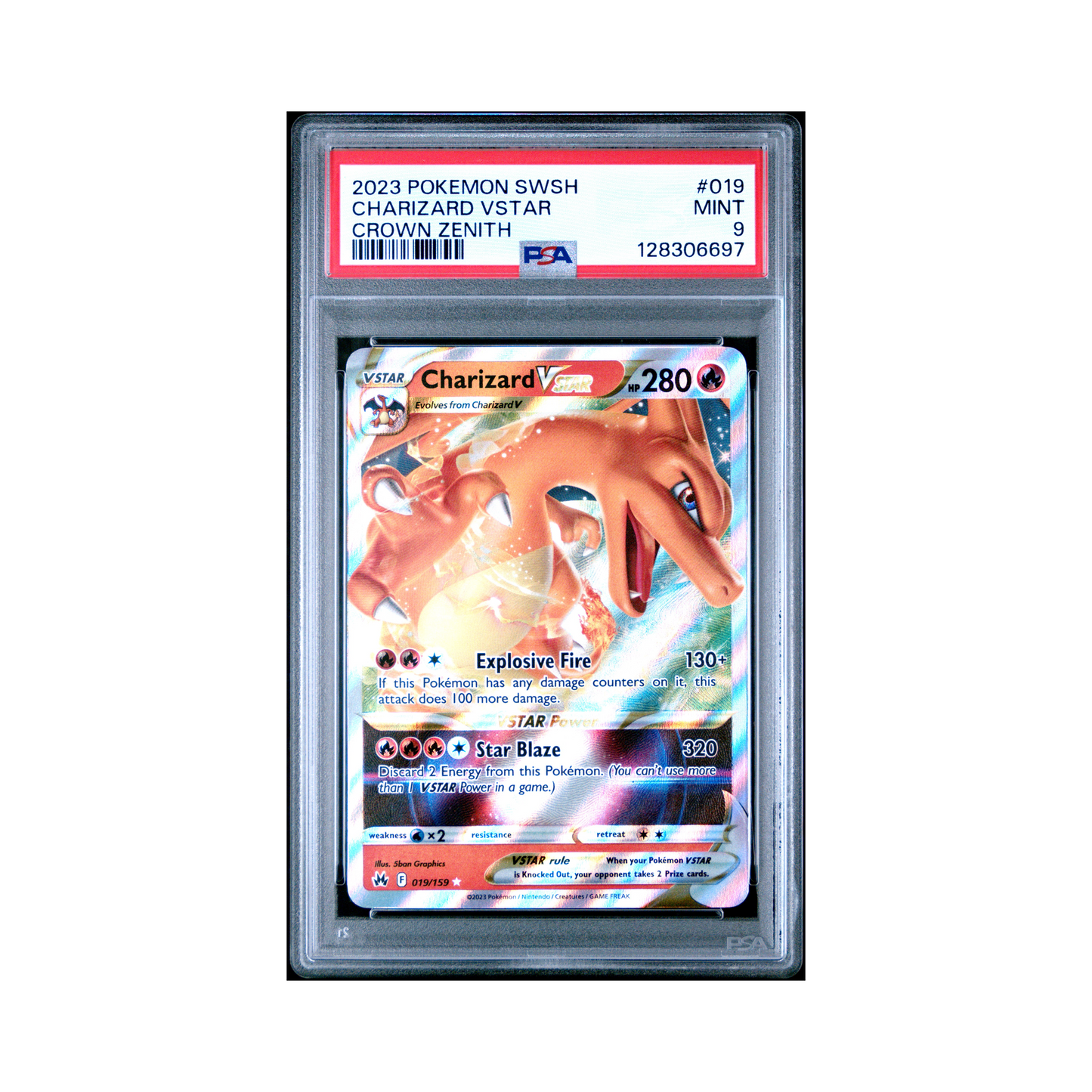 2023 Pokémon Sword And Shield Crown Zenith Charizard VSTAR #019 PSA 9