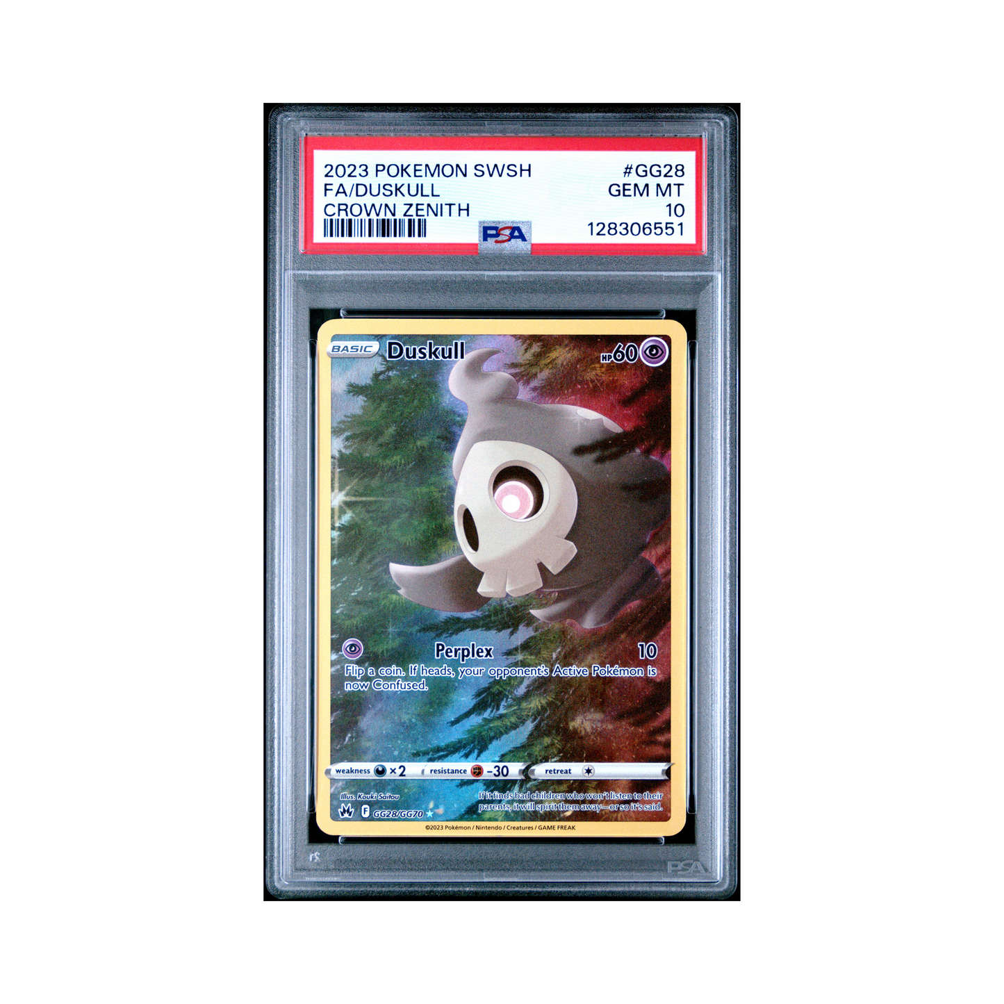 2023 Pokemon Sword And Shield Crown Zenith Duskull #GG28 PSA 10