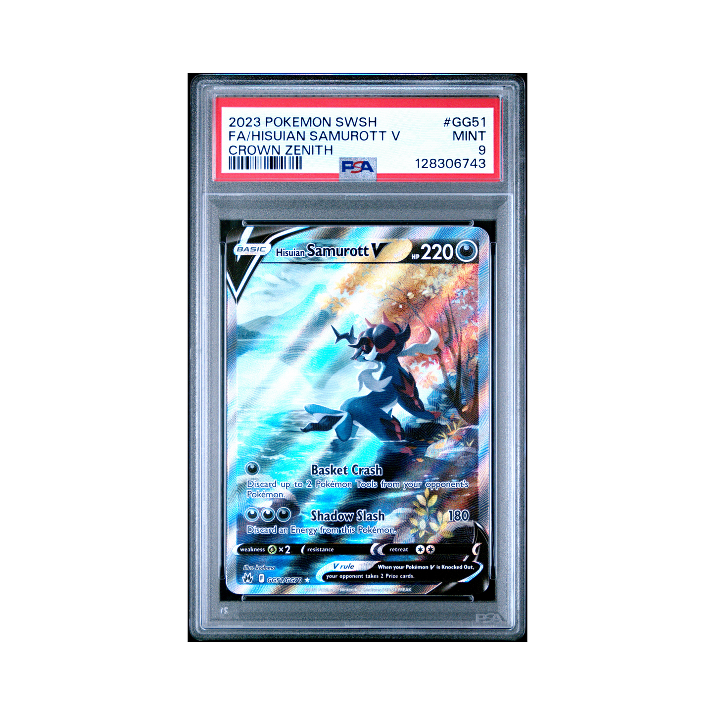 2023 Pokemon Sword And Shield Crown Zenith Hisuian Samurott V #GG51 PSA 9