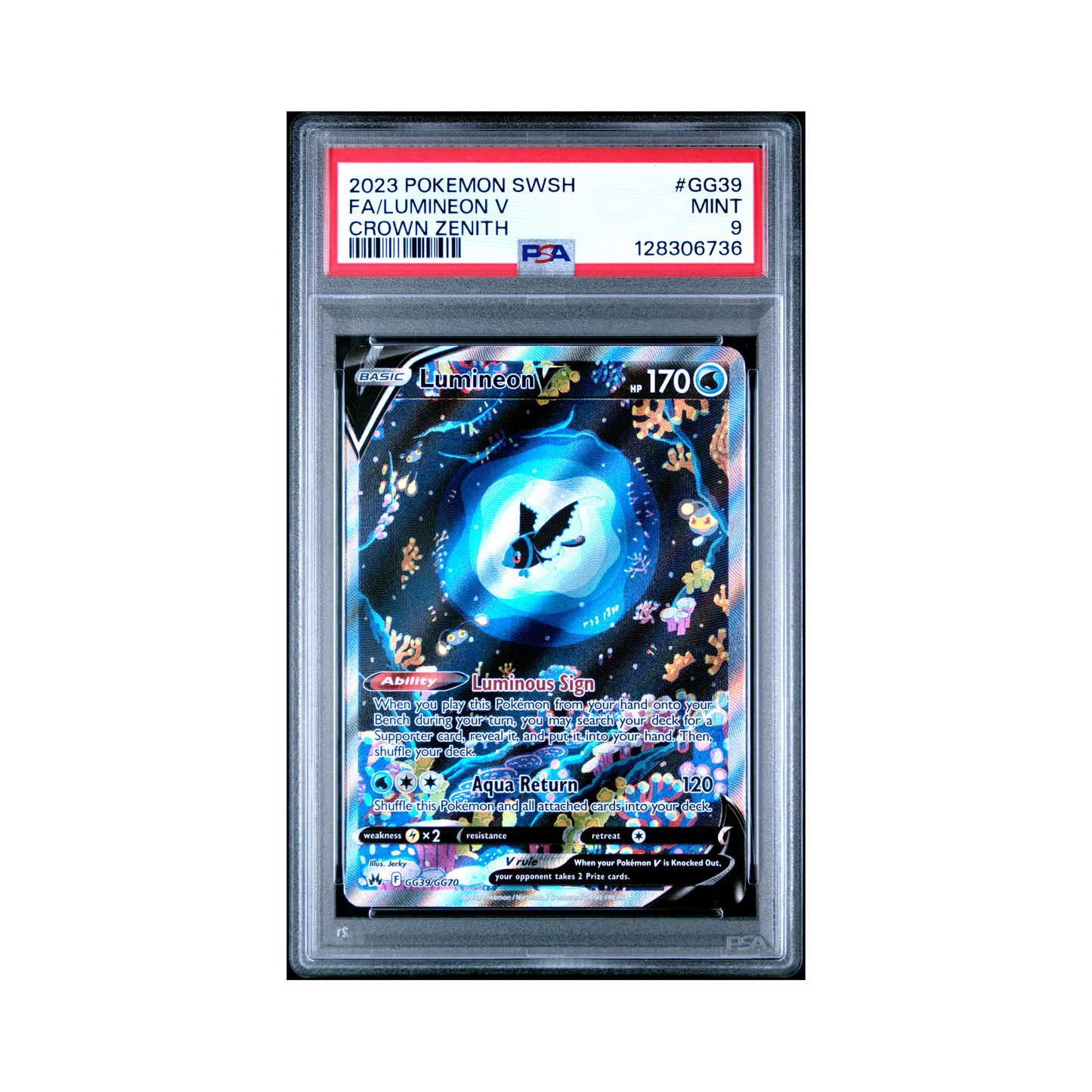 2023 Pokemon Sword And Shield Crown Zenith Lumineon V #GG39 PSA 9