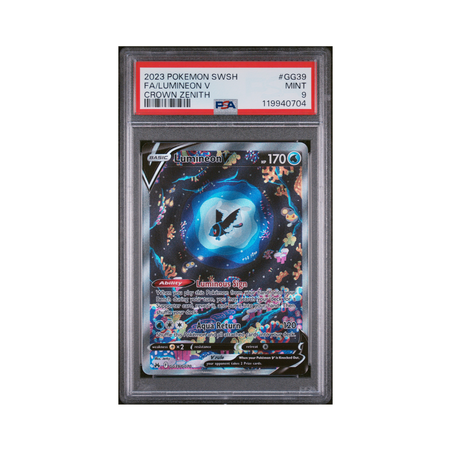 2023 Pokémon Sword And Shield Crown Zenith Lumineon V #GG39 PSA 9