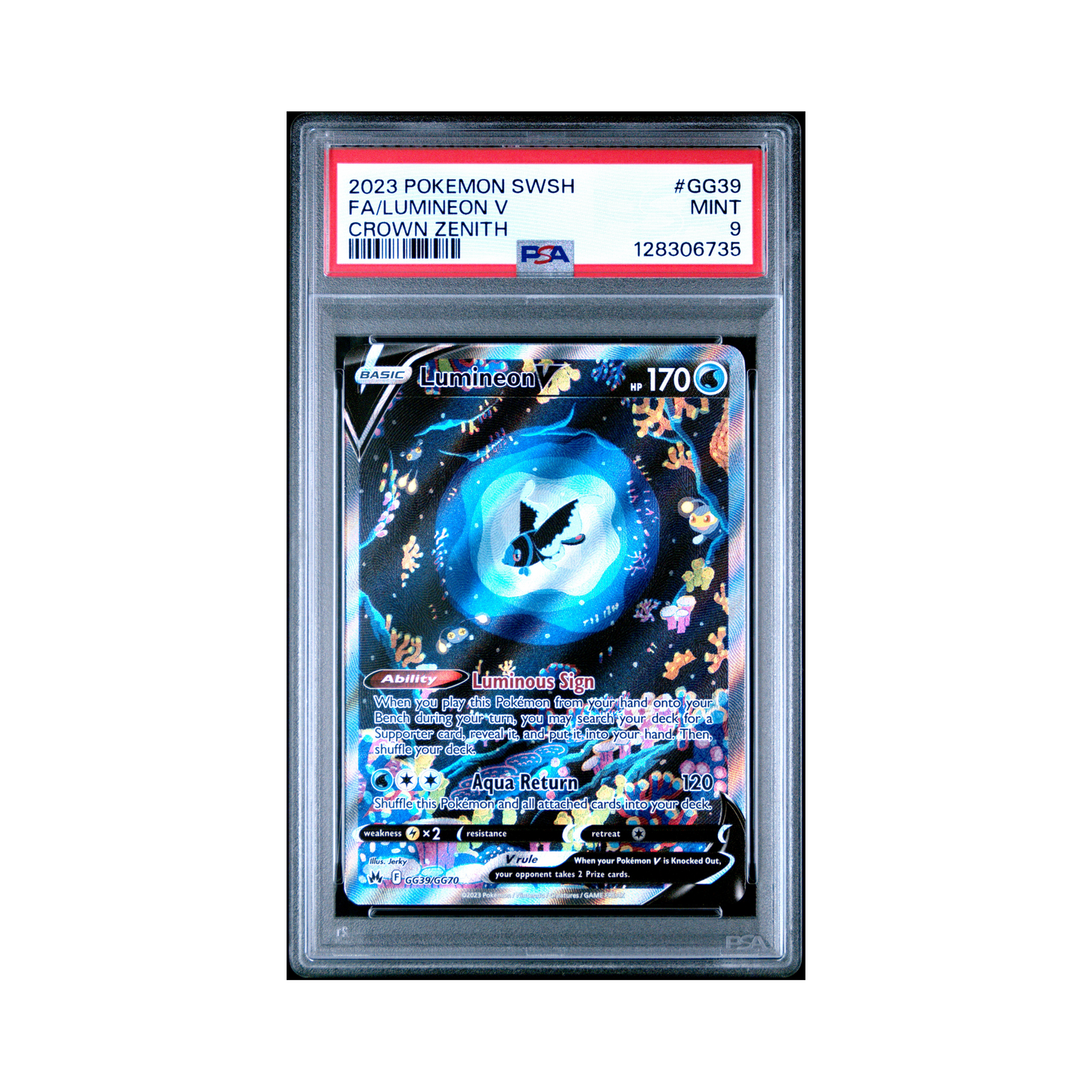 2023 Pokemon Sword And Shield Crown Zenith Lumineon V #GG39 PSA 9
