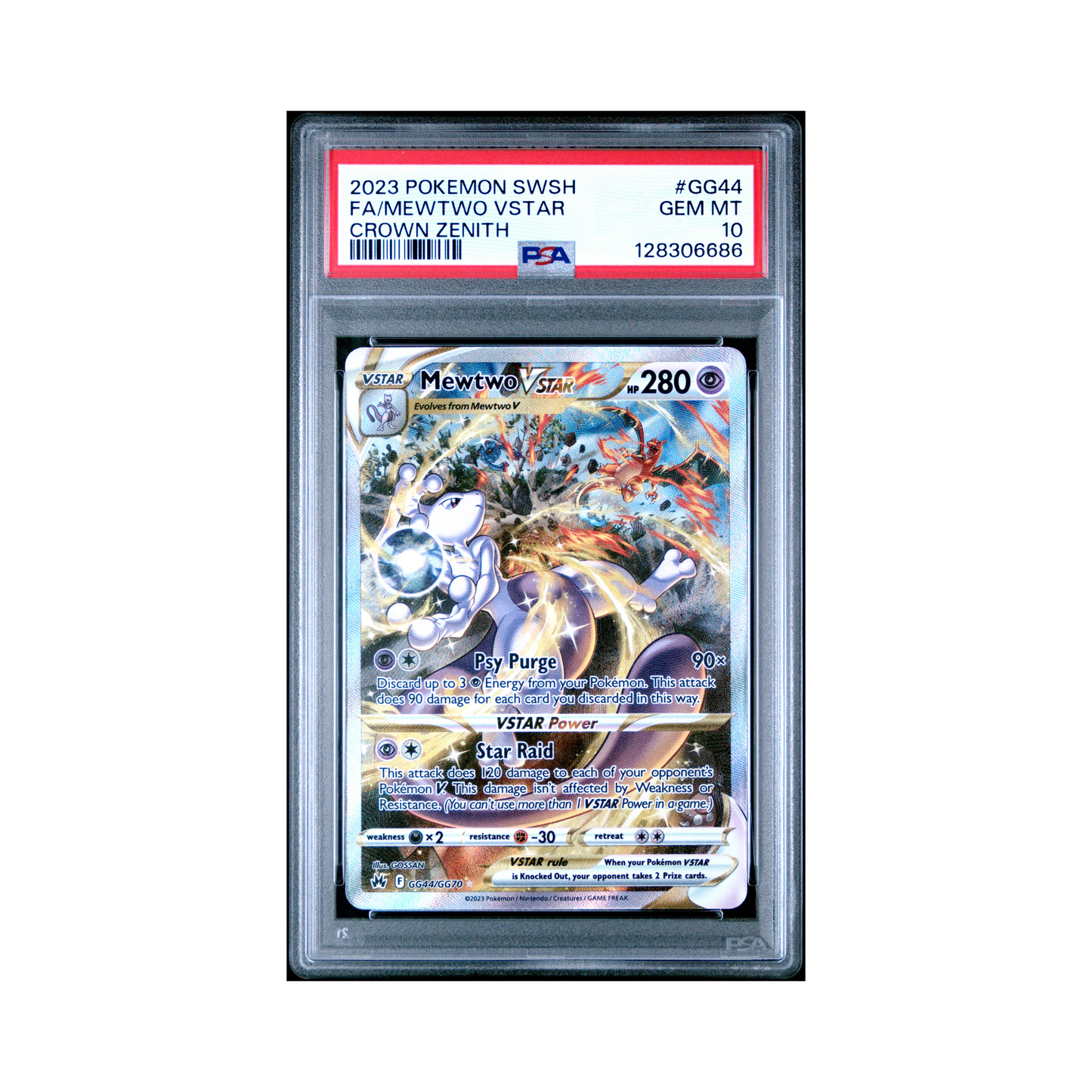 2023 Pokemon Sword And Shield Crown Zenith Mewtwo VSTAR #GG44 PSA 10
