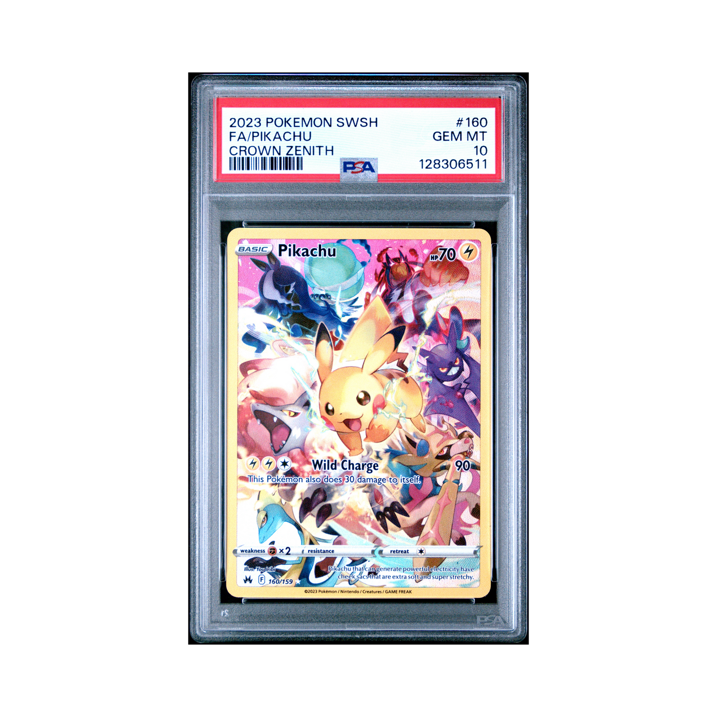 2023 Pokémon Sword And Shield Crown Zenith Pikachu #160 PSA 10