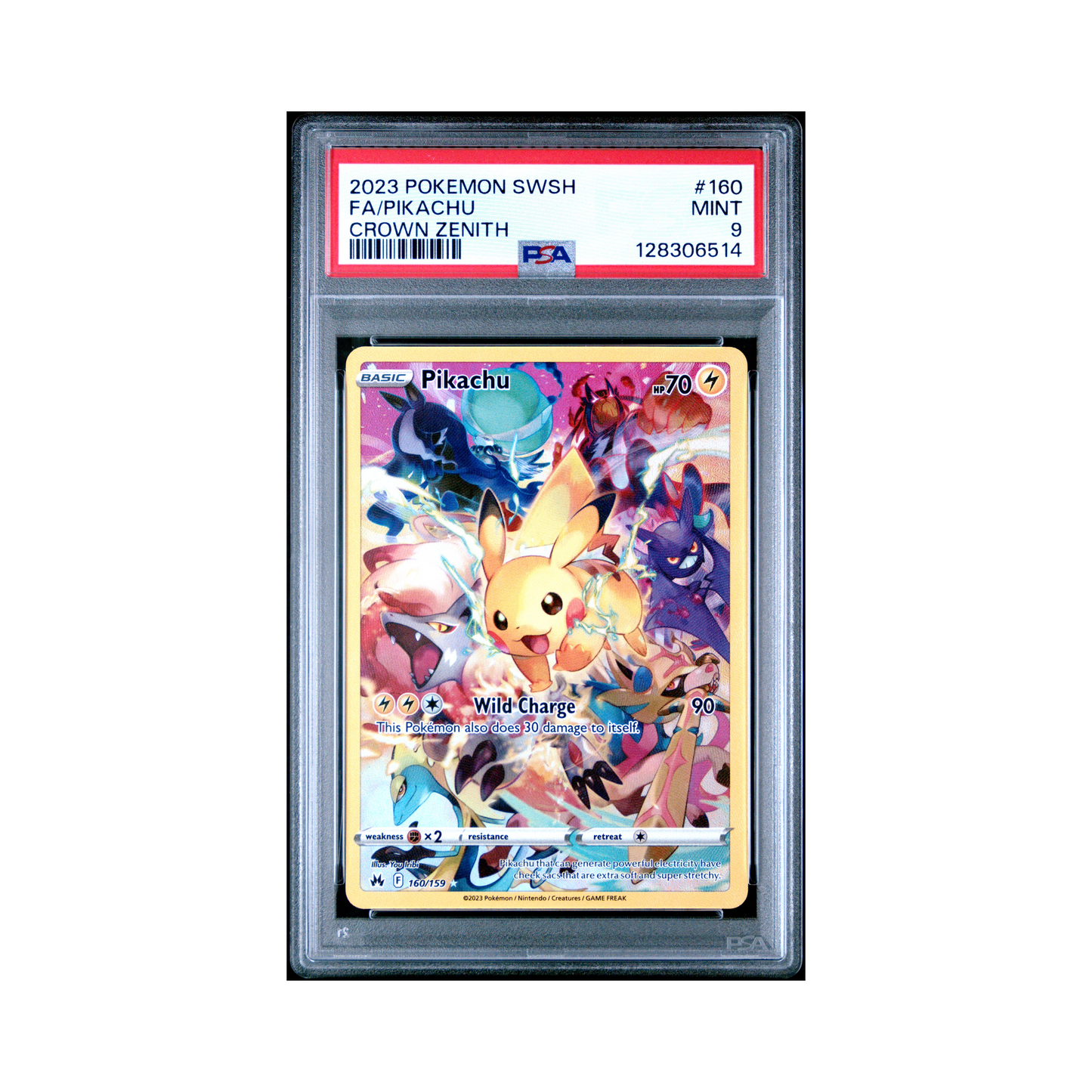 2023 Pokémon Sword And Shield Crown Zenith Pikachu #160 PSA 9