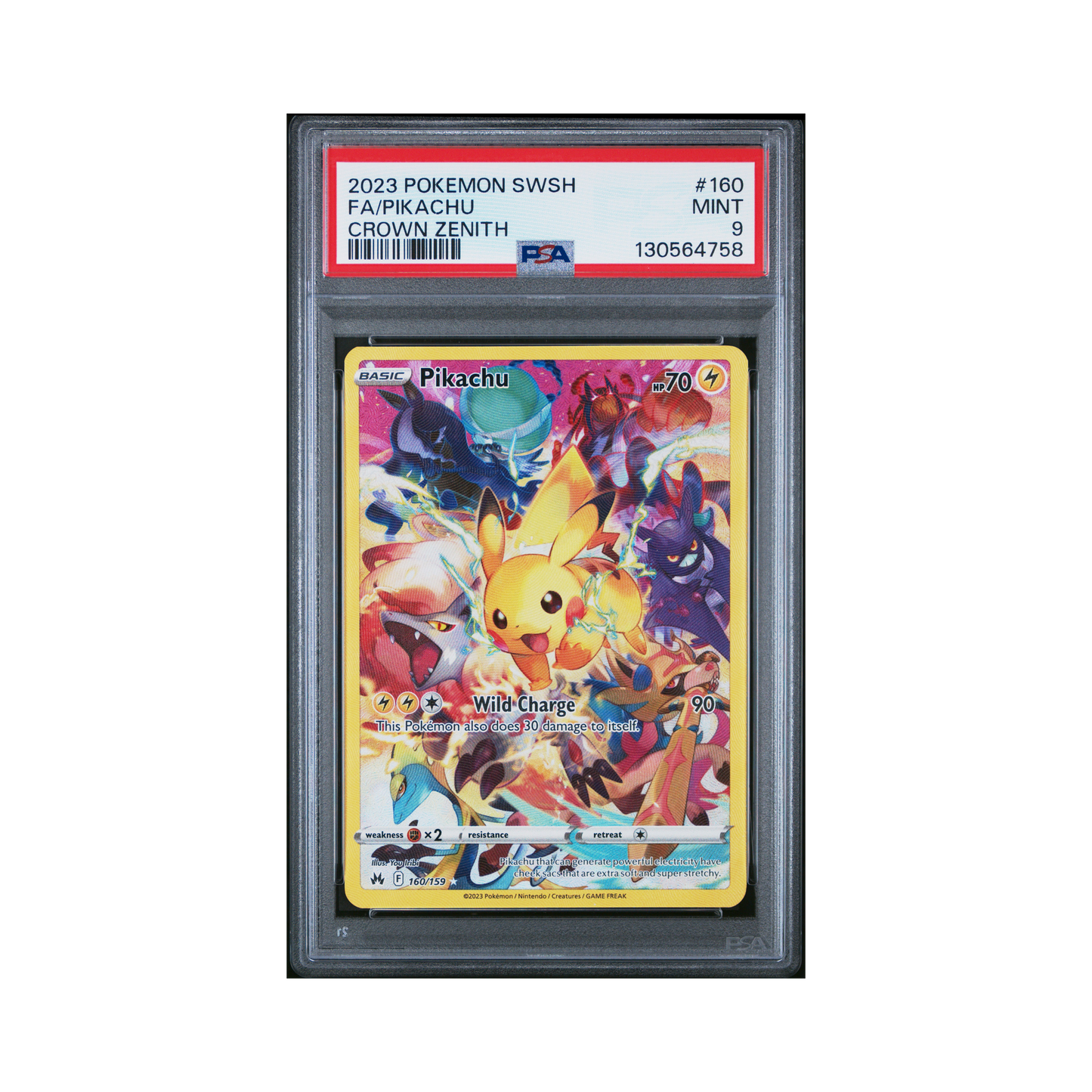 2023 Pokemon Sword And Shield Crown Zenith Pikachu #160 PSA 9