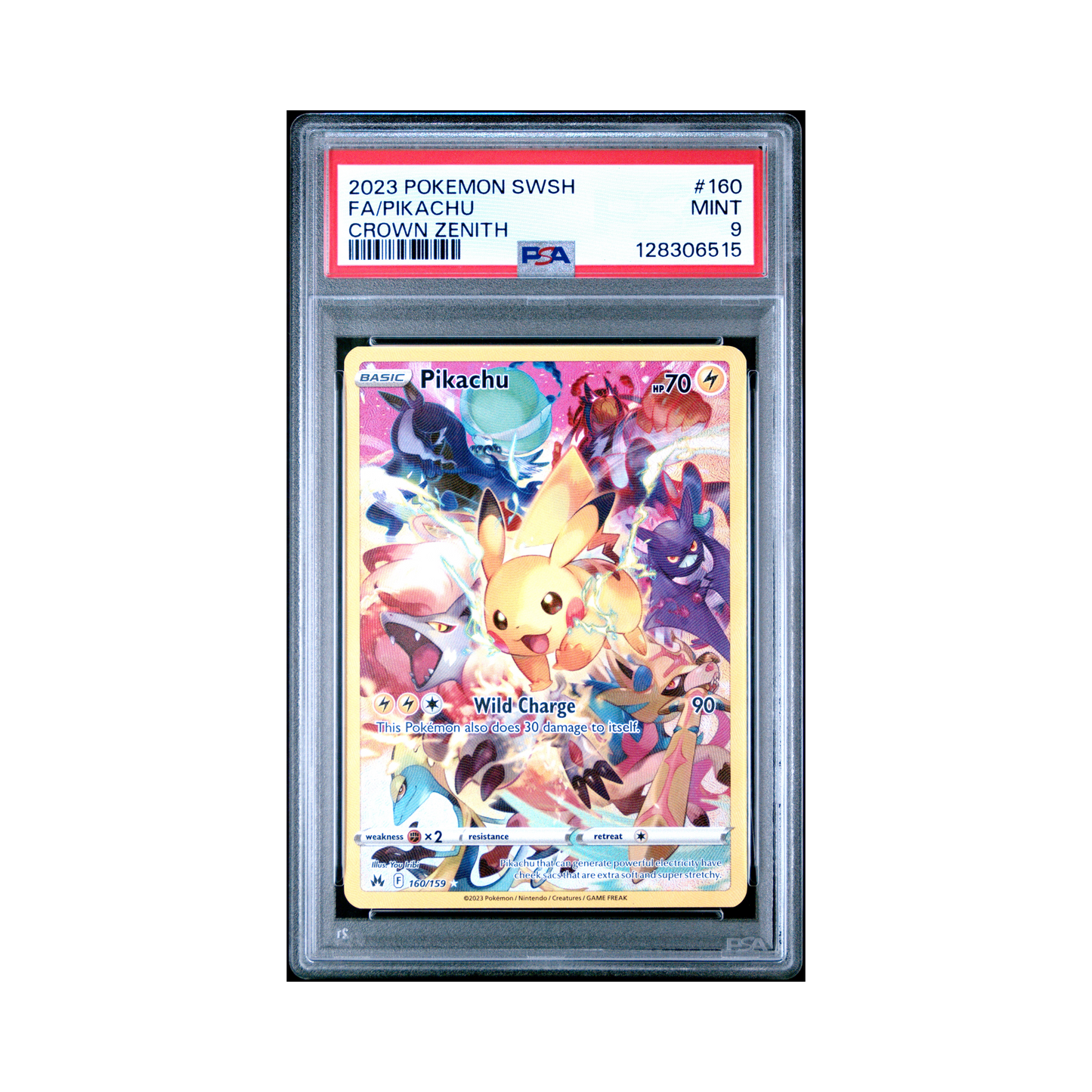 2023 Pokémon Sword And Shield Crown Zenith Pikachu #160 PSA 9
