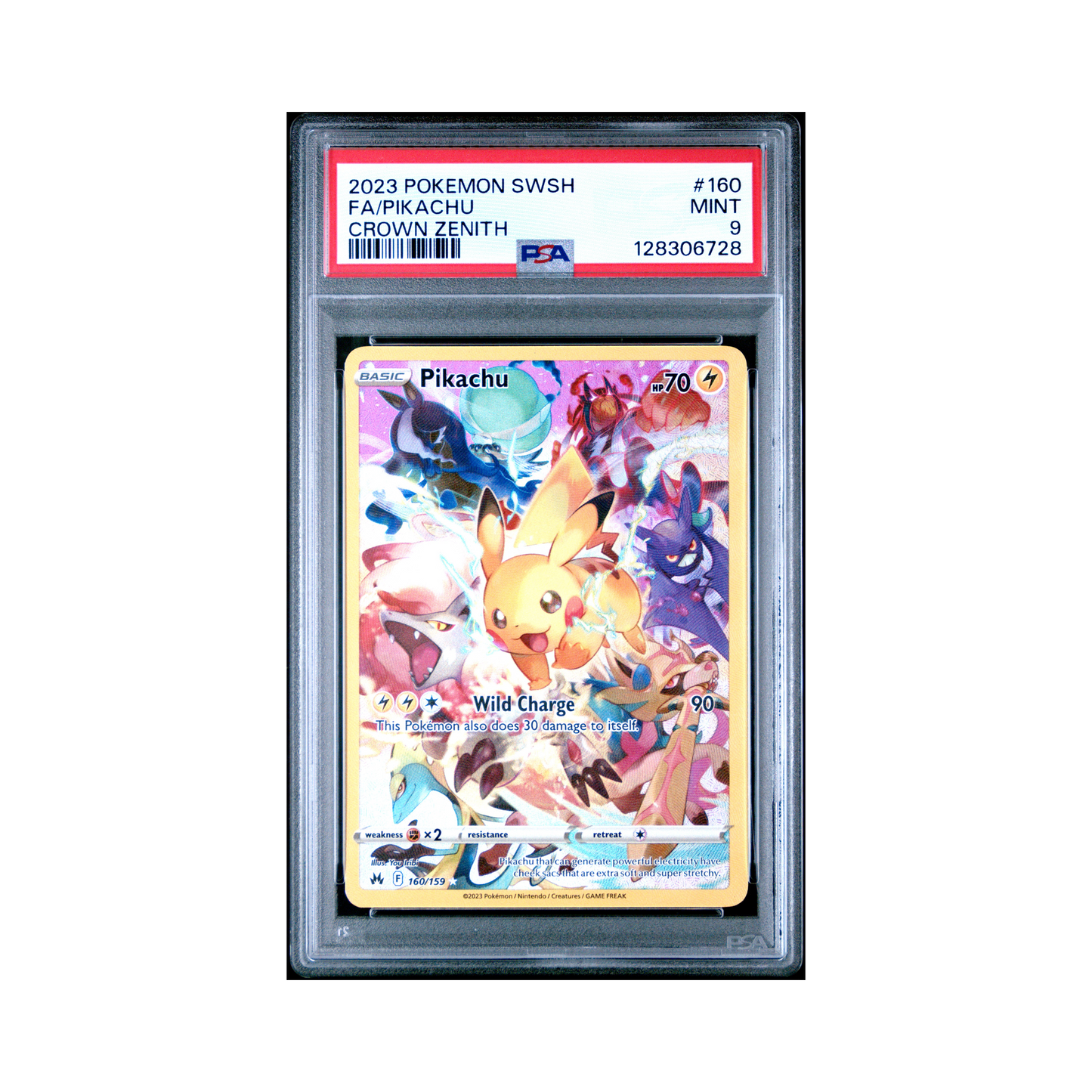 2023 Pokémon Sword And Shield Crown Zenith Pikachu #160 PSA 9