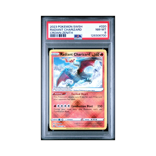2023 Pokémon Sword And Shield Crown Zenith Radiant Charizard #020 PSA 8