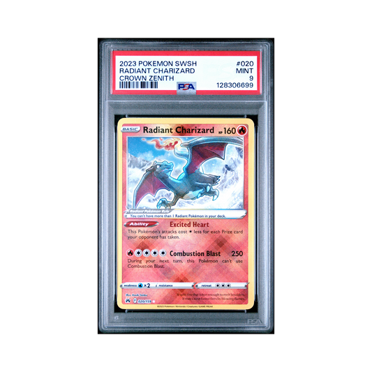 2023 Pokémon Sword And Shield Crown Zenith Radiant Charizard #020 PSA 9