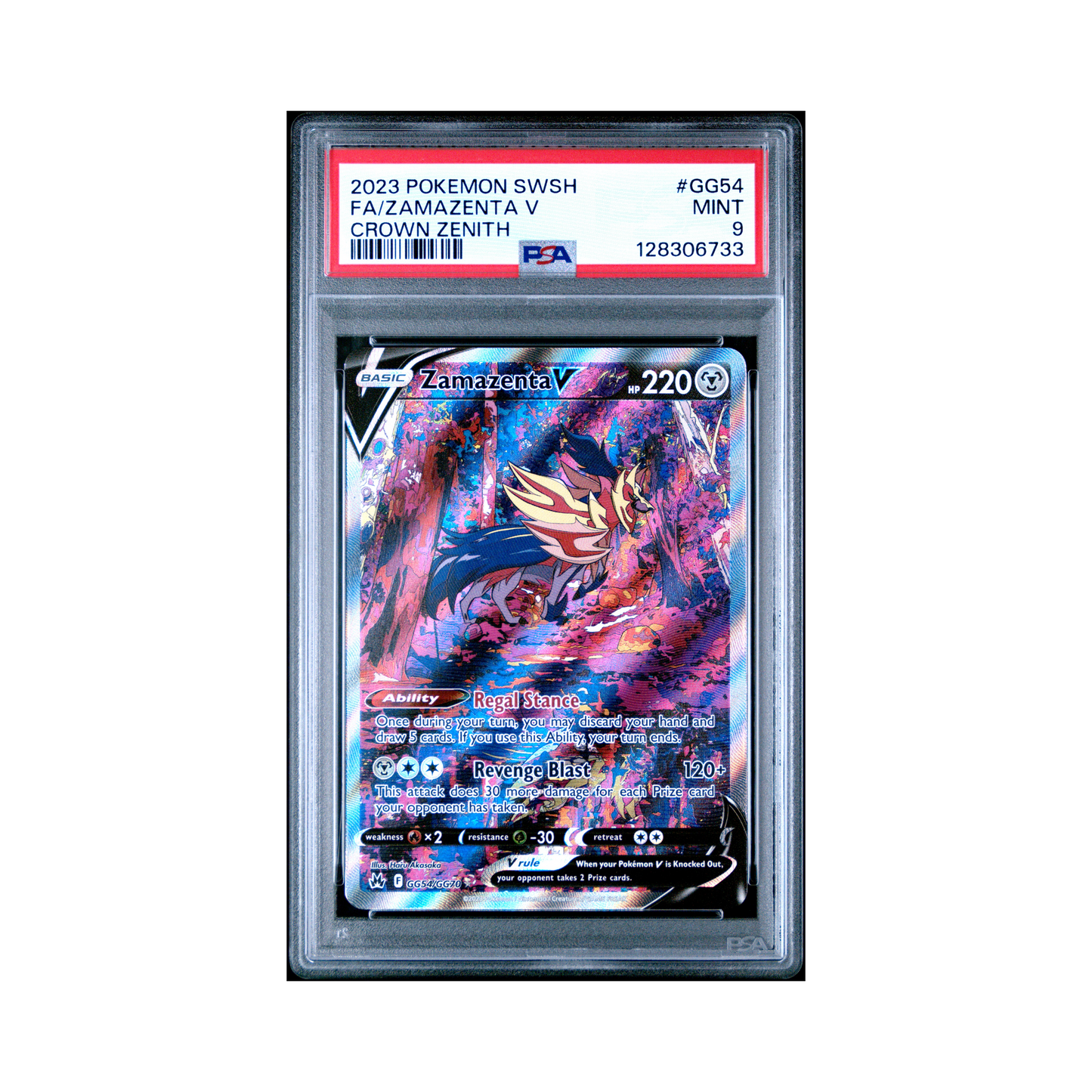 2023 Pokemon Sword And Shield Crown Zenith Zamazenta V #GG54 PSA 9