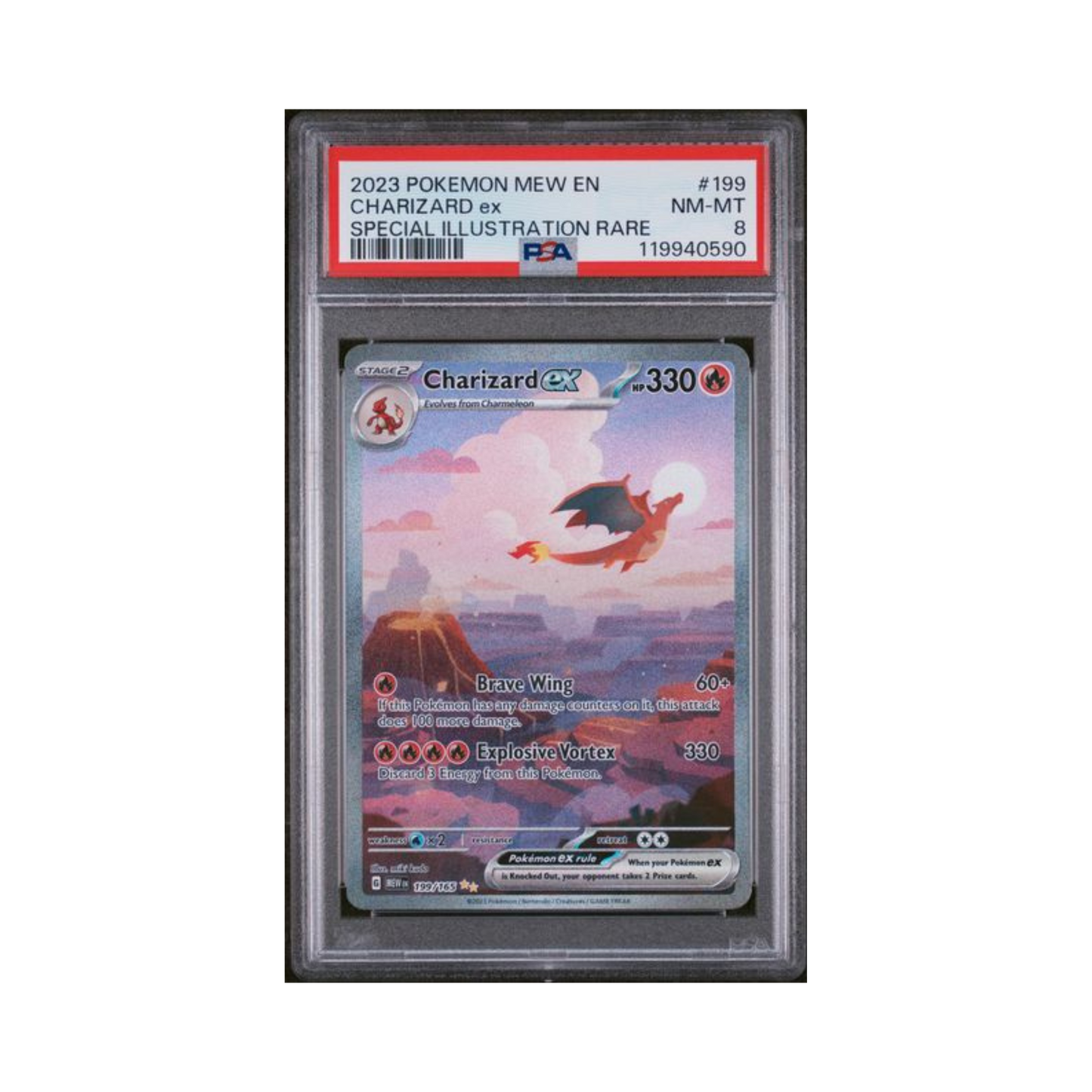2023 Pokémon 151 Charizard EX #199 PSA 8