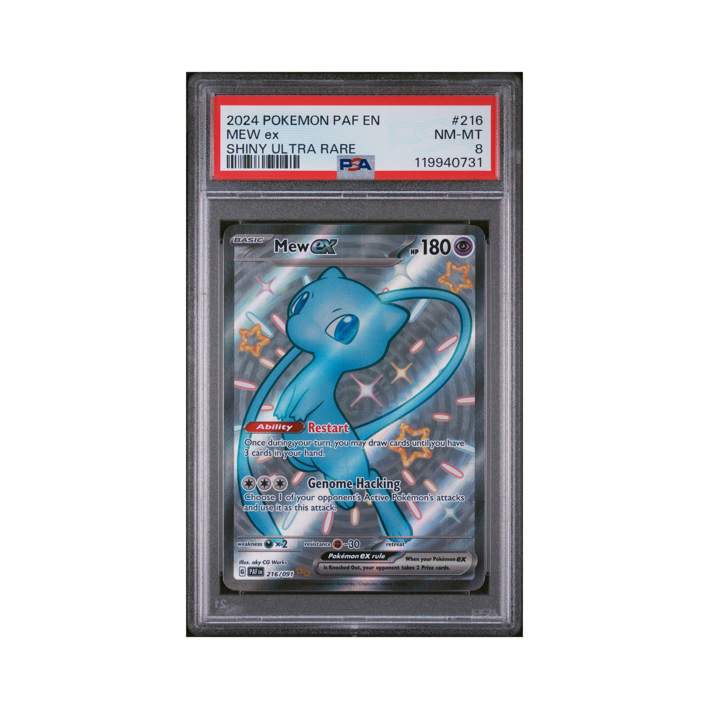 2024 Pokémon Paldean Fates Mew EX #216 PSA 8