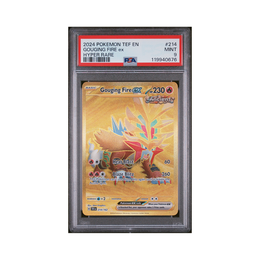 2024 Pokémon Tef Forces Gouging Fire EX #214 PSA 9