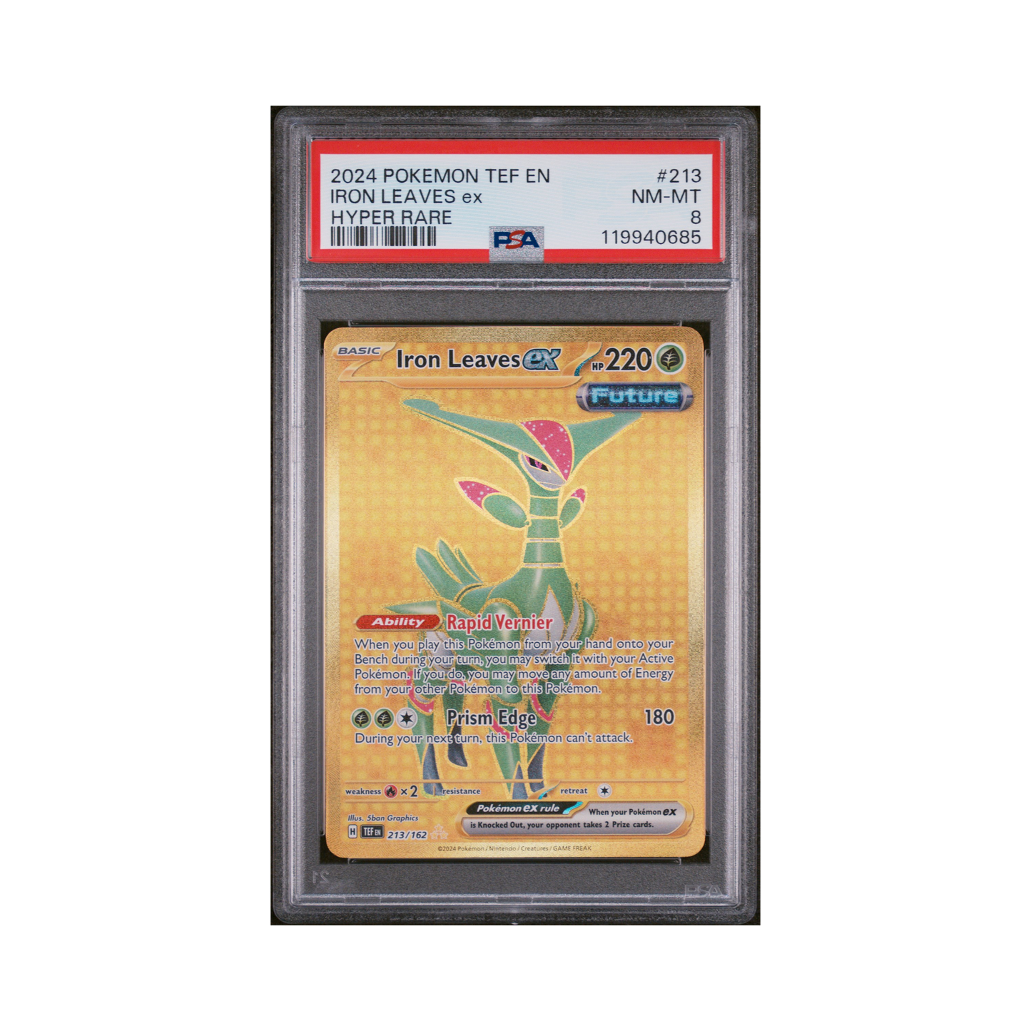 2024 Pokémon Temporal Forces Iron Leaves EX #213 PSA 8