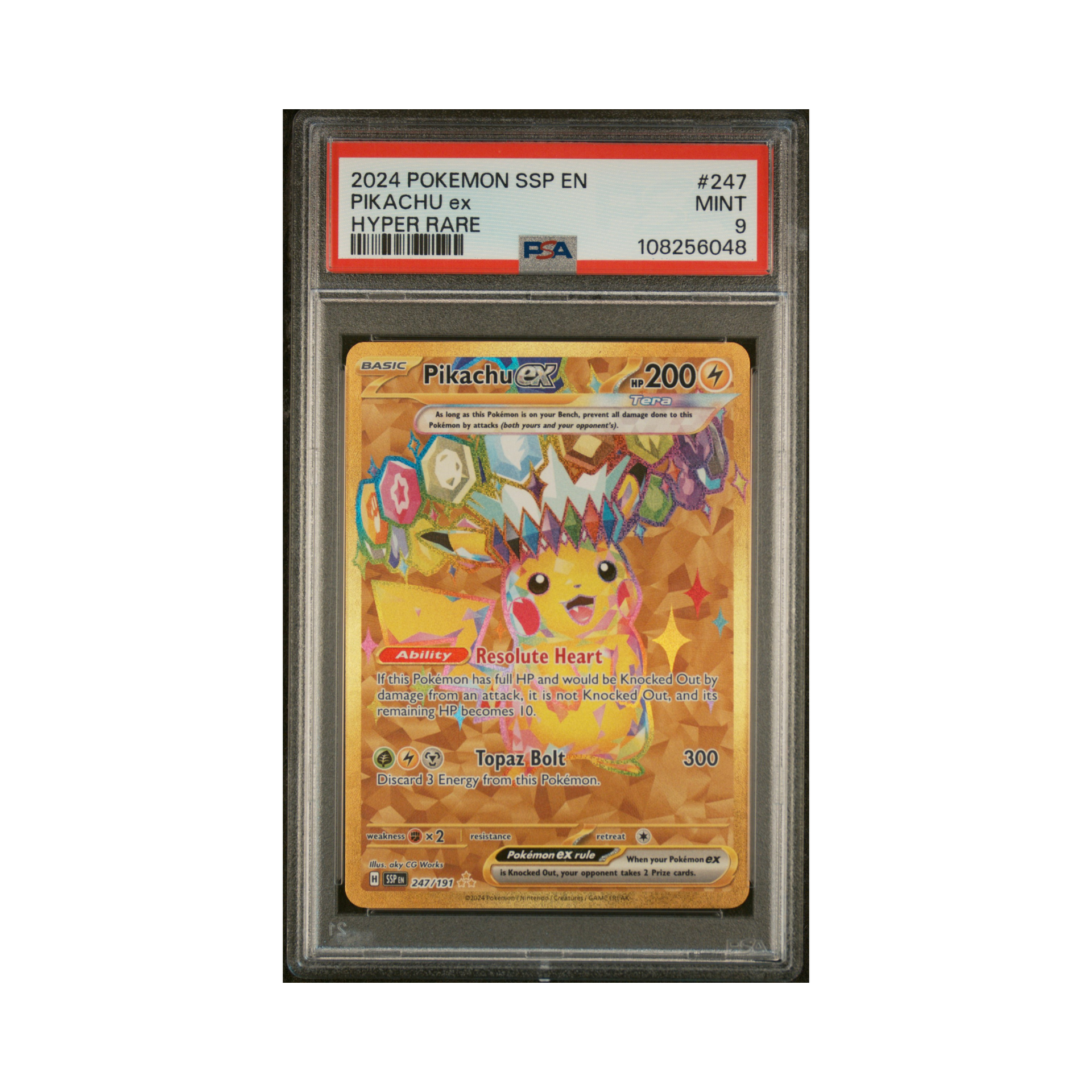 2024 Pokemon Surging Sparks Pikachu EX #247 PSA 9 – Pack Fresh