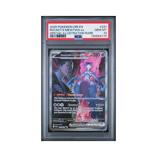 2025 Pokemon Dri Rivals Rocket's Mewtwo EX #231 PSA 10