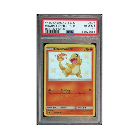 2019 Pokémon Sun & Moon Hidden Fates Charmander #SV6 PSA 10