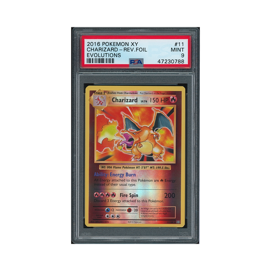 2016 Pokémon XY Evolutions Charizard(reverse Holo) #11 PSA 9