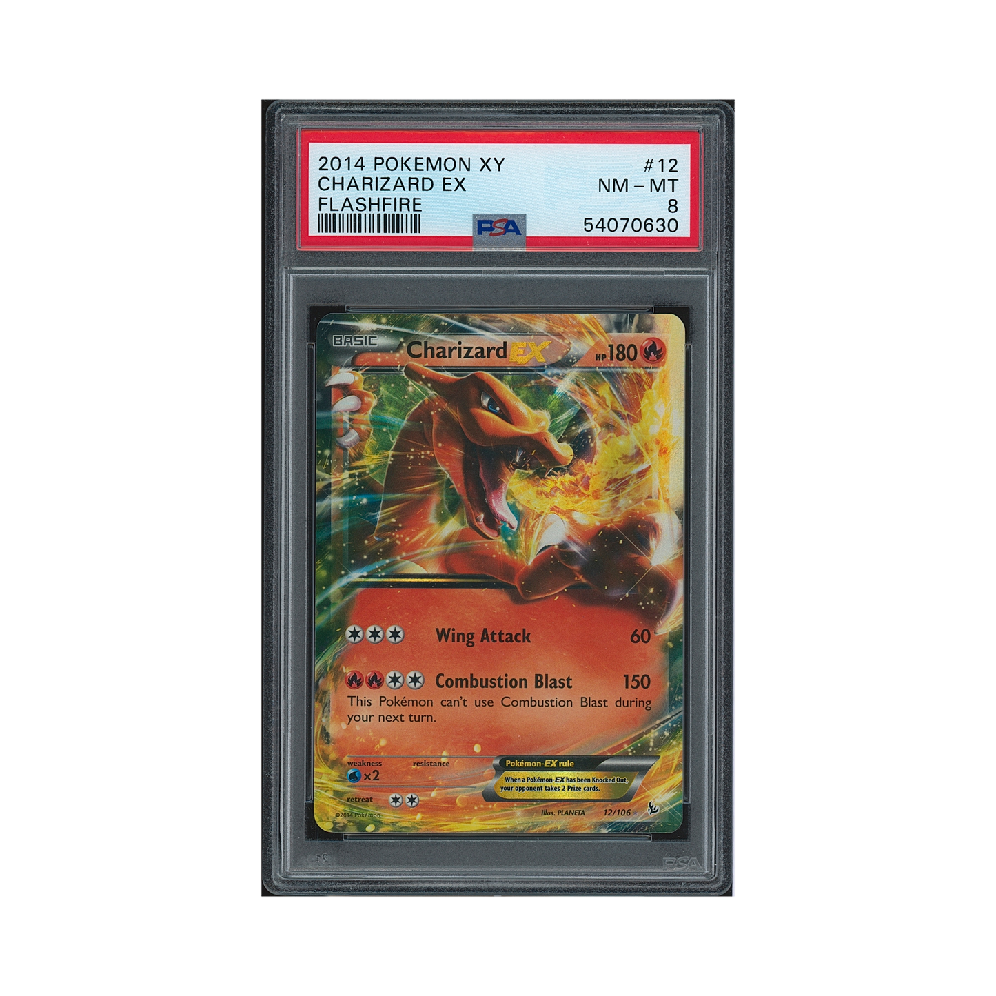 2014 Pokémon XY Flashfire Charizard EX #12 PSA 8