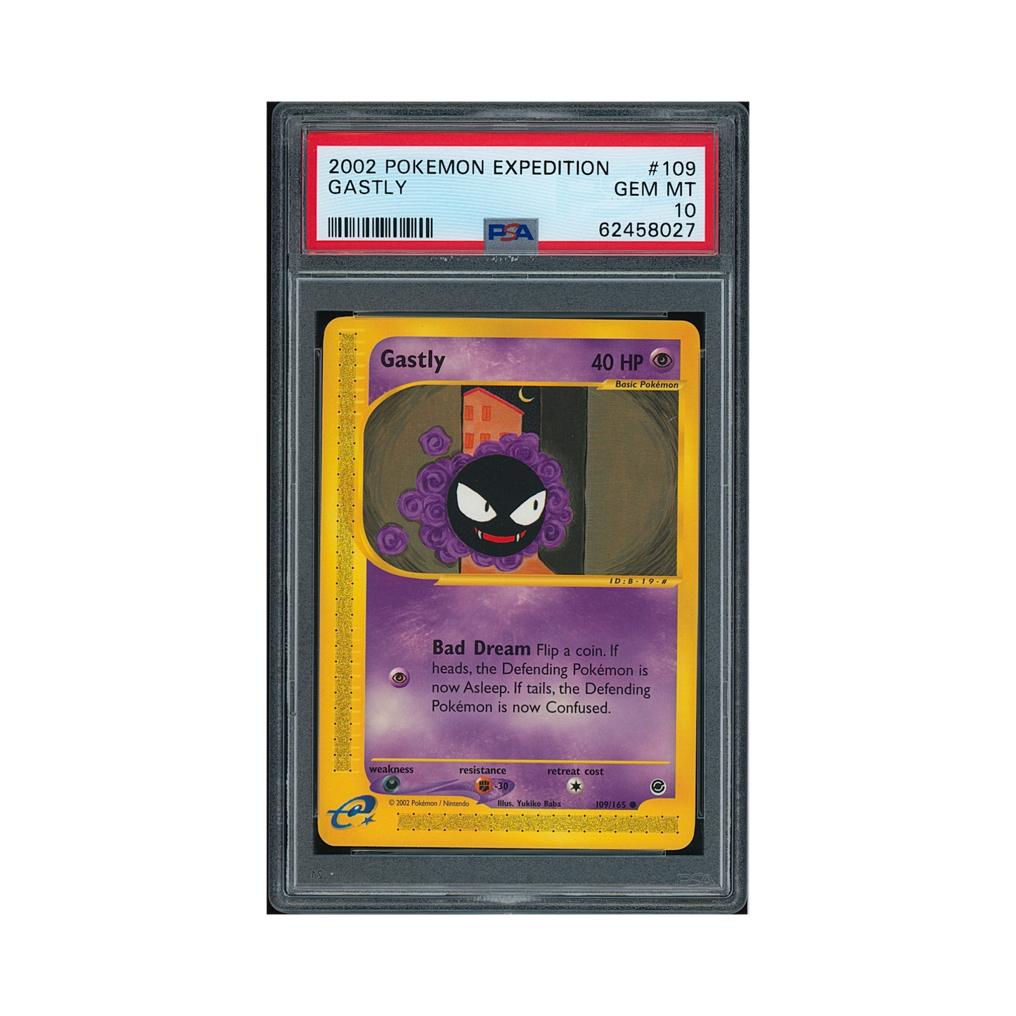 2002 Pokémon Expedition Gastly #109 PSA 10