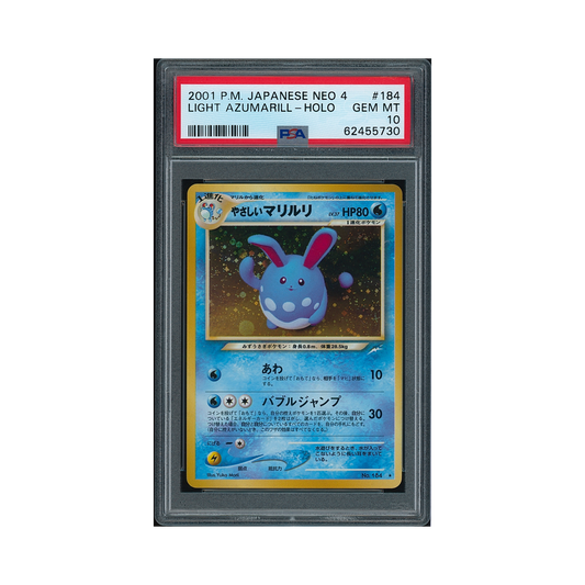 2001 Pokémon Japanese Neo 4 Light Azumarill #184 PSA 10