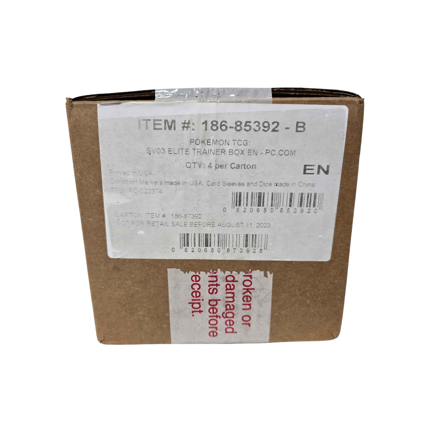 Obsidian Flames Pokémon Center Elite Trainer Box Case [Sealed]