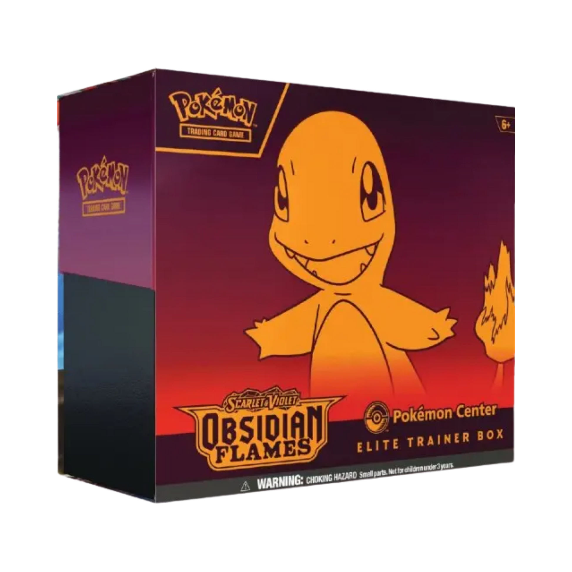 Sealed Pokémon Obsidian Flames Elite Trainer Box Pokémon Center Exclusive with 10 booster packs, 2 Charmander promo cards, sleeves, and accessories