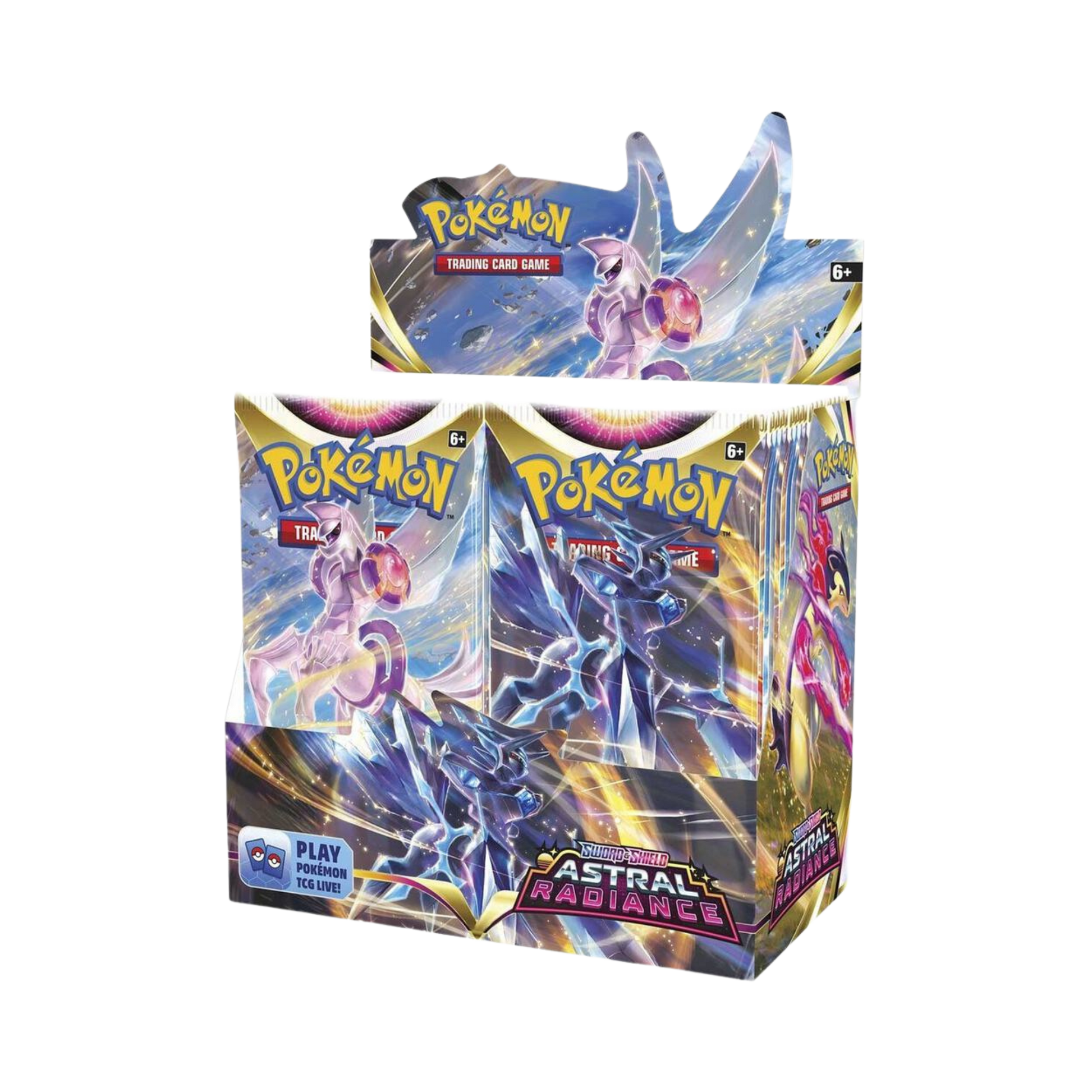 Sealed Pokémon TCG Sword & Shield Astral Radiance Booster Box with 36 booster packs featuring Hisuian Pokémon artwork