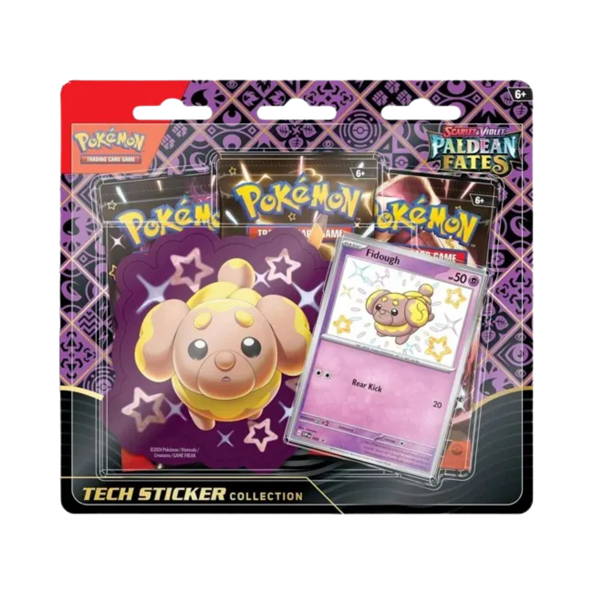 Sealed Pokémon Paldean Fates Tech Sticker Collection with 1 random artwork sheet for decorating tech accessories