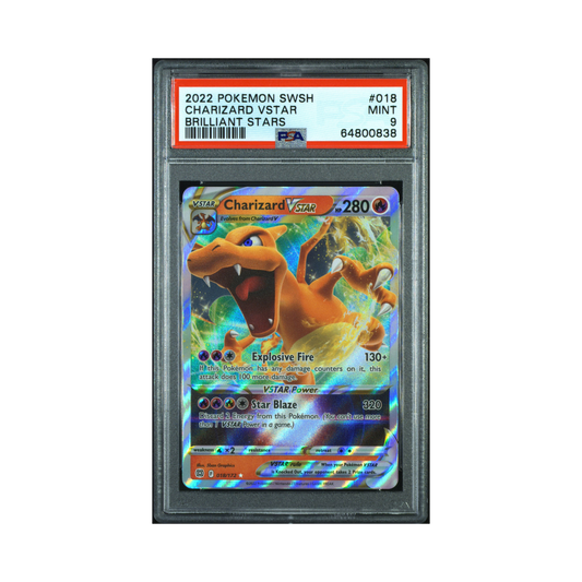 2022 Pokémon Sword & Shield Brilliant Stars Charizard VSTAR #018 PSA 9
