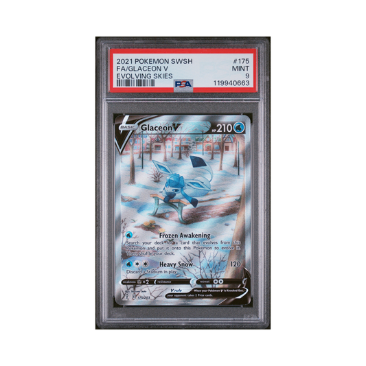 2021 Pokémon Sword & Shield Evolving Skies Glaceon V #175 PSA 9