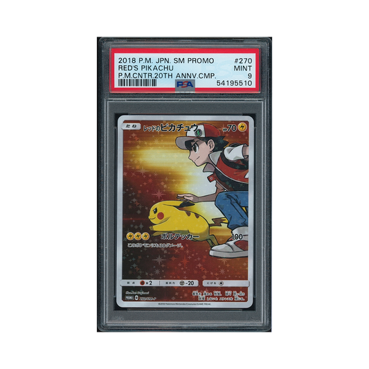 2018 Pokémon Japanese SM Promo Red's Pikachu #270 PSA 9