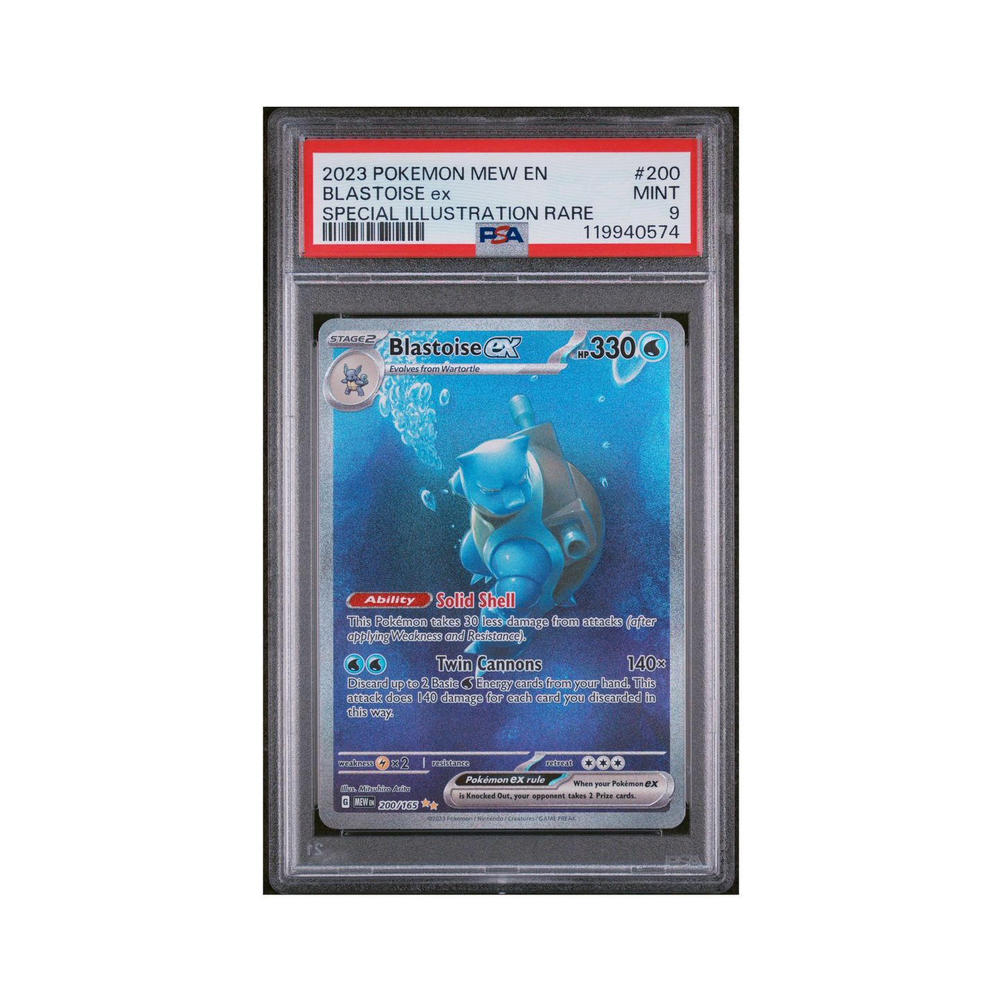 2023 Pokémon 151 Blastoise EX #200 PSA 9