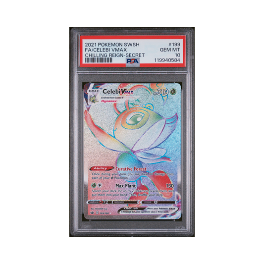 2021 Pokémon Sword & Shield Chilling Reign Celebi VMAX #199 PSA 10