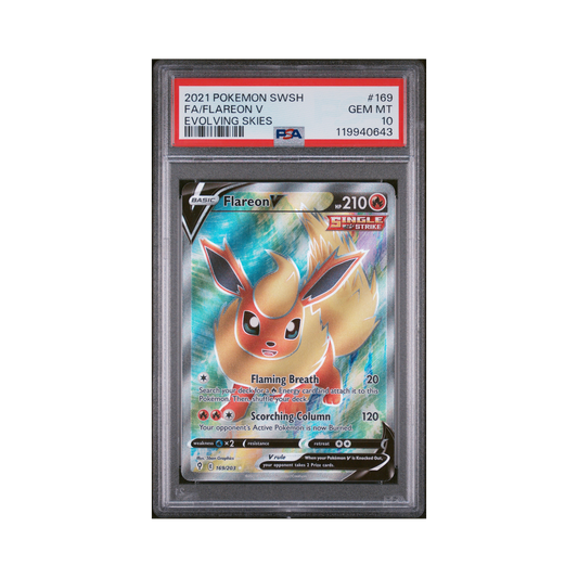2021 Pokémon Sword & Shield Evolving Skies Flareon V #169 PSA 10