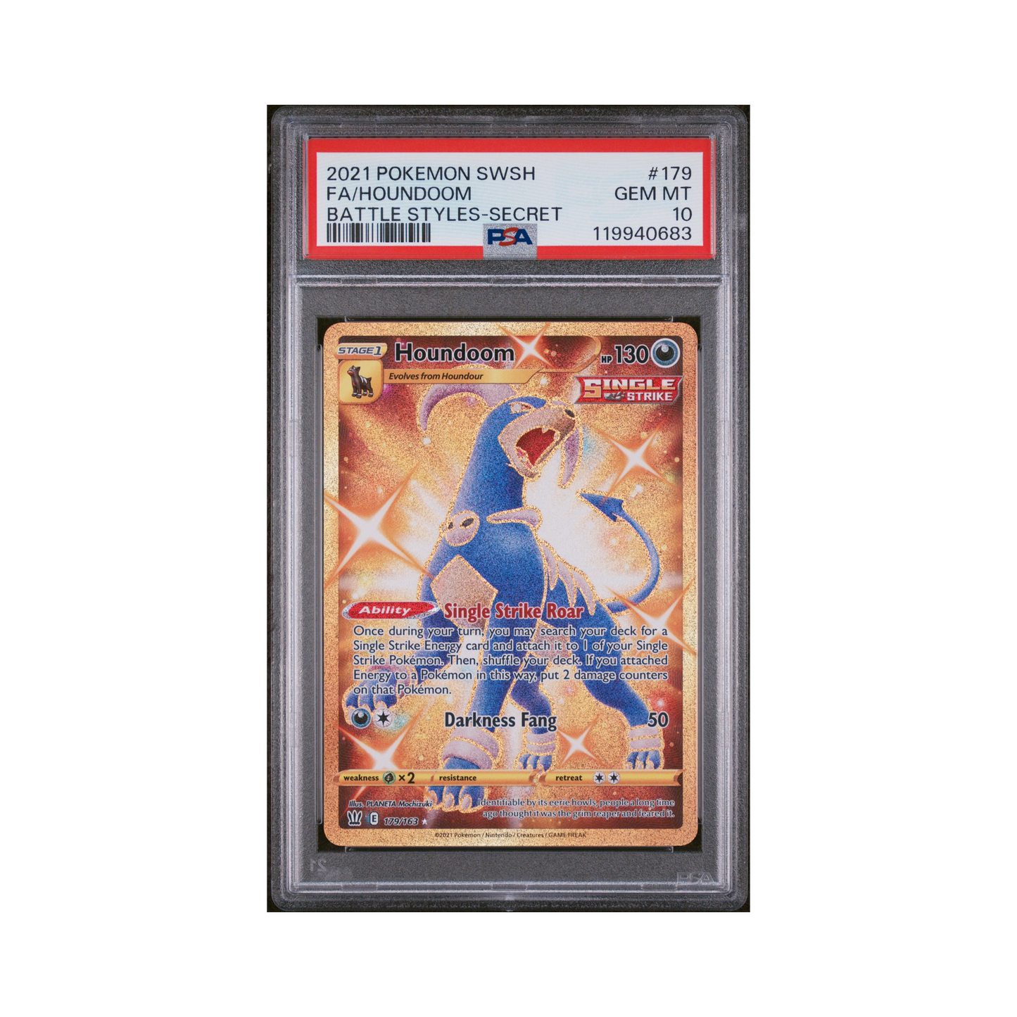2021 Pokémon Sword & Shield Battle Styles Houndoom #179 PSA 10