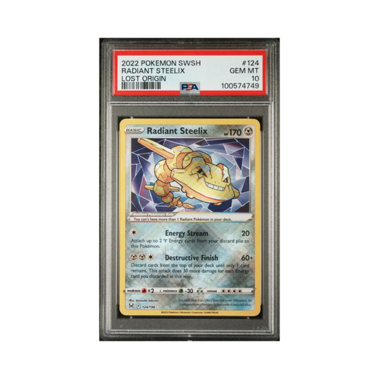 2022 Pokemon SWSH Lost Origin Radiant Steelix #124 PSA 10