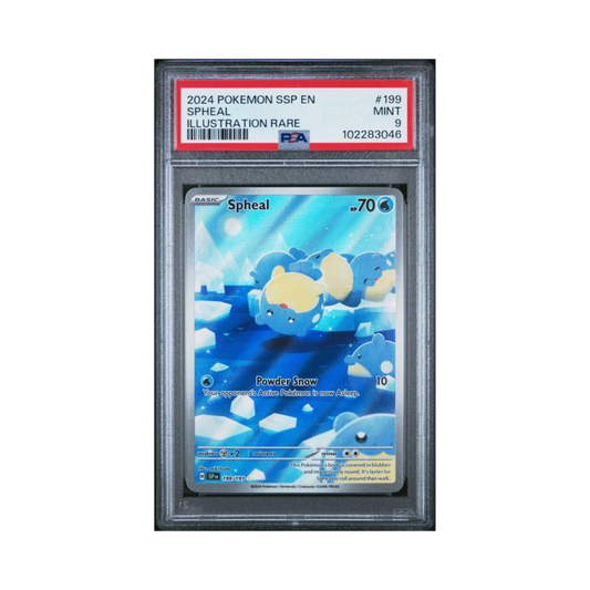 2024 Pokemon S&V Surging Sparks Illustration Rare Spheal #199 PSA 9